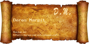 Deres Margit névjegykártya